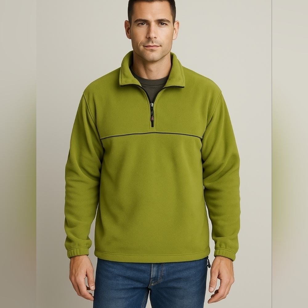 Izod Green Zip Up Sweater Large